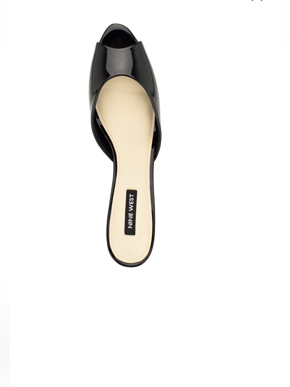 Nine West Black Patent Open-Back Slide Mule
